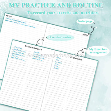 A5 Hardcover Leather Daily Health and Fitness Journal